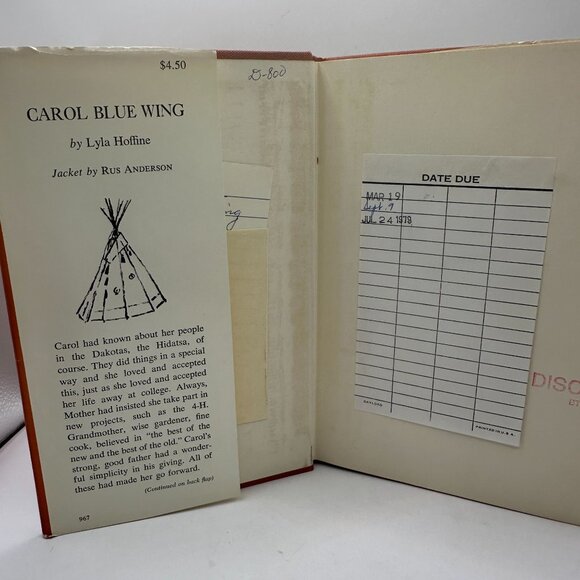 Carol Blue Wing By Lyla Hoffine Hardcover First Edition 1967 David McKay Co. Jac - Picture 3 of 6